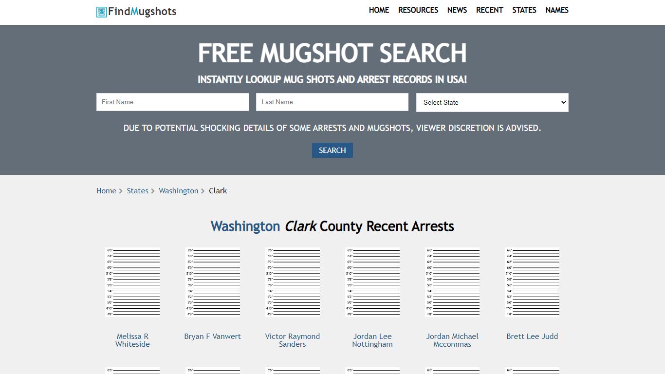 Find Clark Washington Mugshots - Find Mugshots